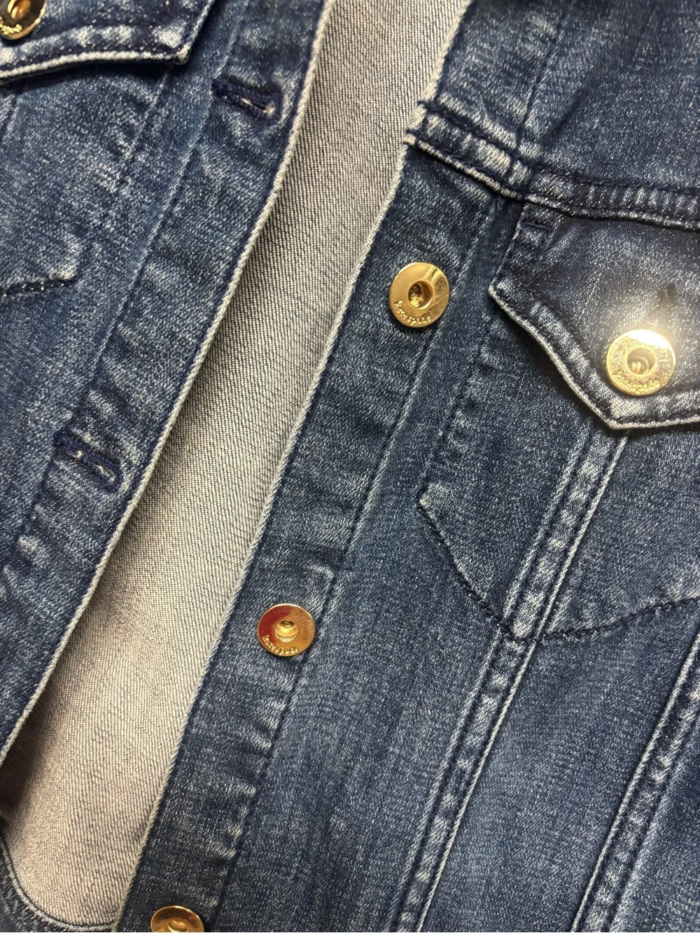 kate spade denim jacket with pink label